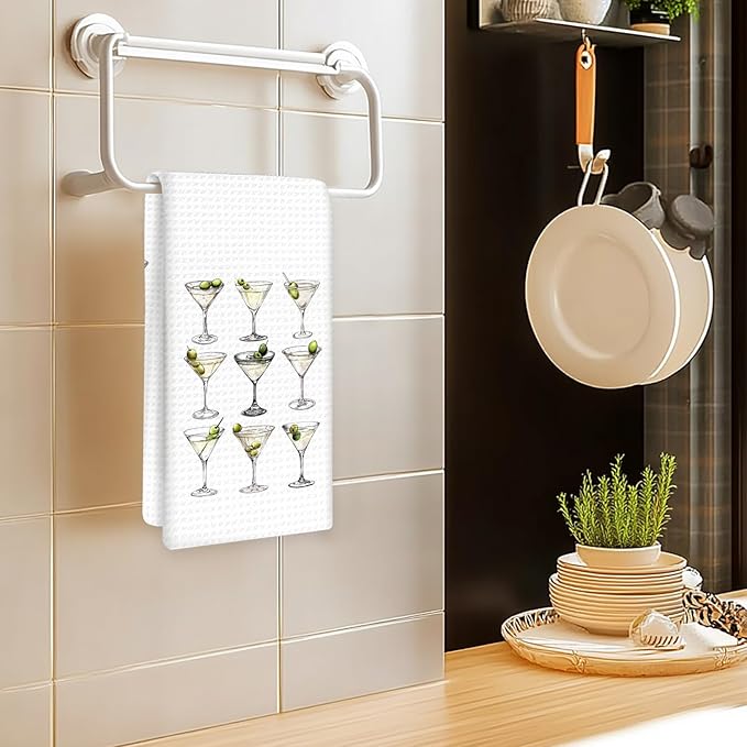 Martini Decor Kitchen Towels, DirtyMartini Hand Towels, DirtyMartini Glasses Dish Towel Tea Towel for Kitchen Home Bar Decorative, MartiniGifts for Martini Lovers Bar Kitchens Decor, 16x24In