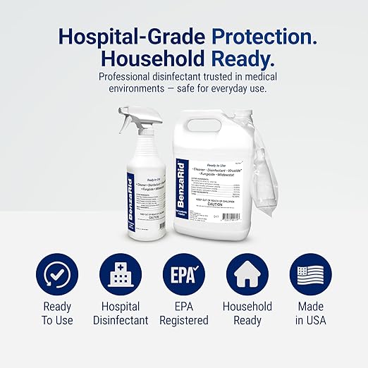 Professional Mold Killer Fungicide Kills Aspergillus Niger (Black Mold) H5N1 Pack | Multi-Purpose Fungicide, Mildewstat, Disinfectant, Virucide | EPA Reg. | 4 Gal Set
