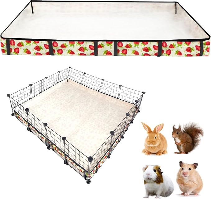 Guinea Pig Cage Liner，Washable Waterproof Oxford Cloth Cage Liners for Small Animals,Hamster Chinchilla Hedgehog Rabbit and Other Small Animals Not Include Cage(48x48 inches)