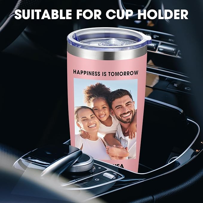 Personalized Custom Tumbler Print in USA 48 Pcs 20oz Stainless Steel Coffee Cup with Lid & Straw Double Wall Insulated Tumbler with Colorful Text Logo Photo