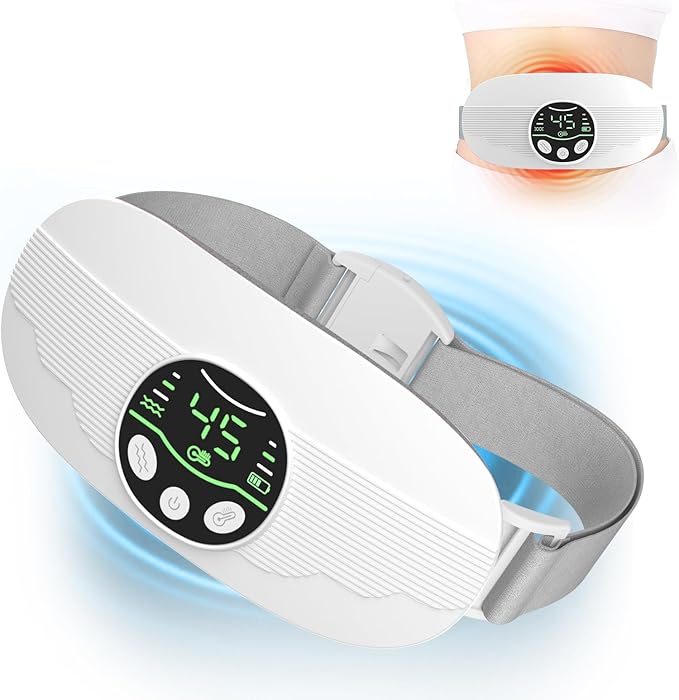 Heating Pad for Period Cramps Portable Cordless 3S Fast Period Heating Pad Cramp Relief with 3 Heat Levels and 3 Massage Modes Menstrual Electric Waist Wrap Belt for Pain Relief Gifts for Her