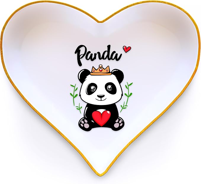 Panda Ring Holder Dish Tray, Gifts For Women Teens Girls, Panda Lovers Themed Stuff Accessories Things Decor Merch, Home Room Ring Earrings Necklace Organizer Holder!