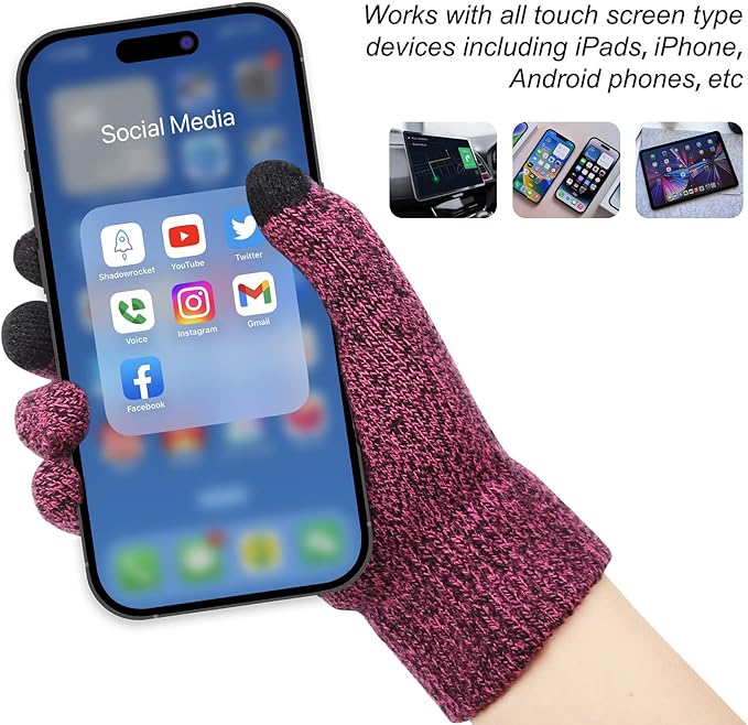 mysuntown Winter Beanie Hat Scarf and Touch Screen Gloves 3-Piece Set, 2025 Cold Weather Knit Fleece Lined Warm Unisex Sets