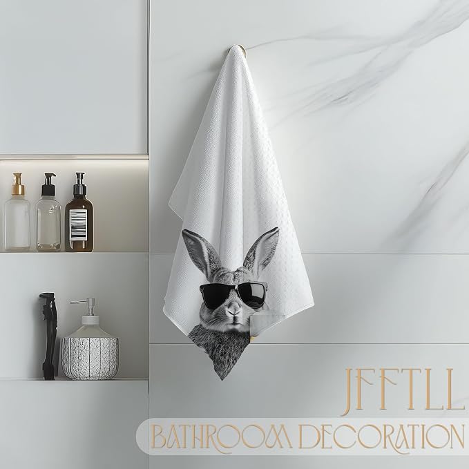 Funny Bunny Beer Kitchen Towels, Bunny Gifts Dish Tea Towels for Kitchen Decor, Bar Towel for Bartender Kitchen, Beer Lover Gift, 16x24 Inch