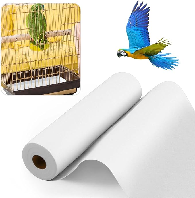 Drydiet Cage Liner for Birds, 100 ft x 11 Inch, Parakeet Cage Liners | Disposable, Precut Absorbent Bird Paper Accessories, for Pet Animal, Parrot, Parakeet, Conure, Superior Absorbent Liner