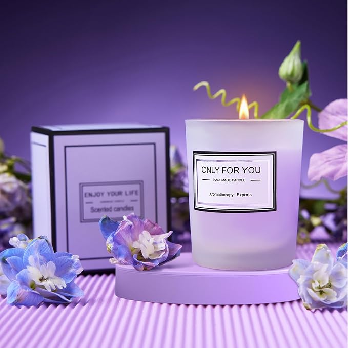Birthday Gifts for Women, Relaxing Lavender Spa Gift Basket Set with 20oz Monogram Initial Tumbler for Mom Wife Sister Aunt Teacher Nurse, Wedding Gifts, Bridesmaid Gifts, Best Friend Gifts (J)