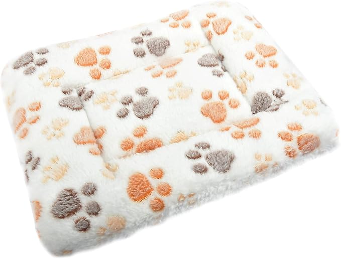 Small Animal Bed Mat, Soft & Warm, Suitable for Guinea Pig, Hamster, Rabbit, Rat and Bearded Dragon (XX-Large(19.7''x15.7''), Footprint White)
