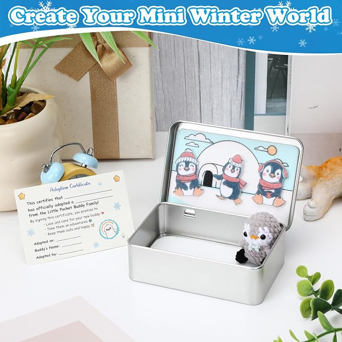 Little Pocket Penguin Mini pengy Penguin Gifts Travel Buddy | Cute mini penguin in a pocket tin, a collectible desk gift for coworkers, friends and penguin lovers