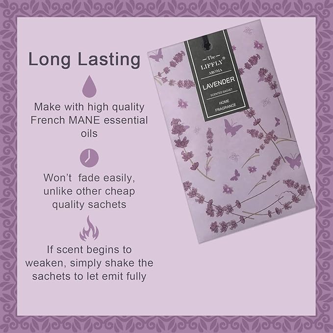 14 Packs Scented Sachets for Drawers and Closets Lavender Fresh Linen Sandalwood Cherry Blossoms 4 Different Scent