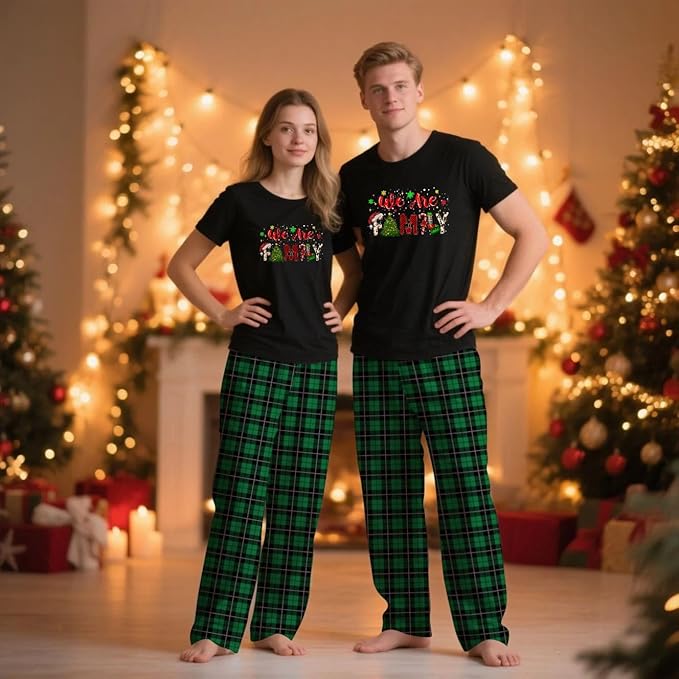 Family Christmas Pajamas Matching Sets Holiday Xmas Party Family Sleepwear Set Jammies for Couples