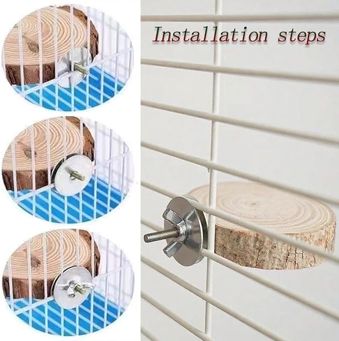 8 PCS Natural Wood Bird Perches Stand for Cage, 5 PCS Parrot Rattan Balls, Wooden Hanging Multi-Branch Perches Platform, Hammock Swing Toy for Parakeets, Budgies, Cockatiels, Conures, Macaws (13 PCS)