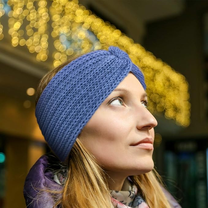 DRESHOW Winter Knit Chunky Headbands for Women Crochet Turban Knitted Ear Warmer Fashion Head Wrap 6 Pack