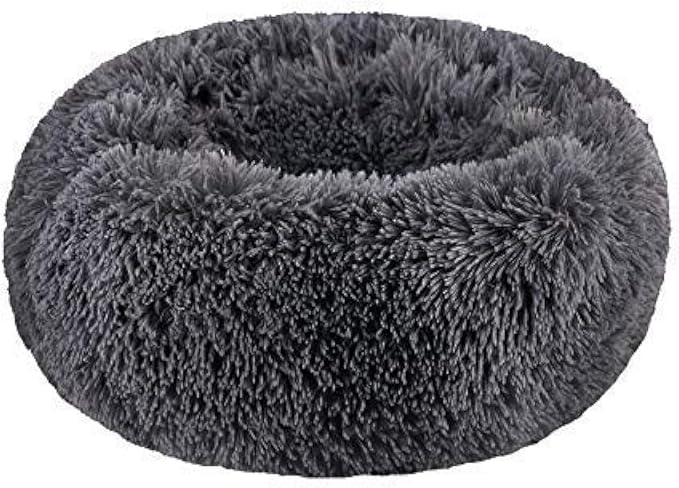 Dog Bed for Small Dogs & Cats, 24 Inch Medium Fluffy Washable Donut Bed | Plush Puppy Bed and Cat Bed for Pets up to 25 lb, High-Loft Polyester Fill with Water-Resistant Non-Skid Base for Indoor Use