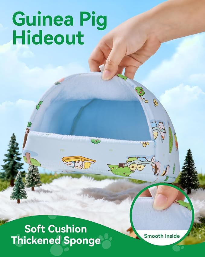 2 Pcs Guinea Pig Hideout Guinea Pig House,Washable Hamster Hideout Small Animal Cage Accessories for Mouse Chinchillas Hamsters Hedgehogs Ferrets Bearded Dragons and Rats