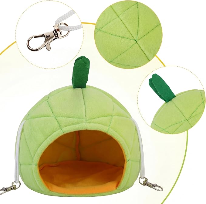 Jetec 2 Pcs Hamster Hammock Hanging Bed for Small Pets | Bed for Hamster Guinea Pig Rat Chinchilla, Banana Pineapple Hanging Nest, Sleep Play Hideout in Small Pet Cage