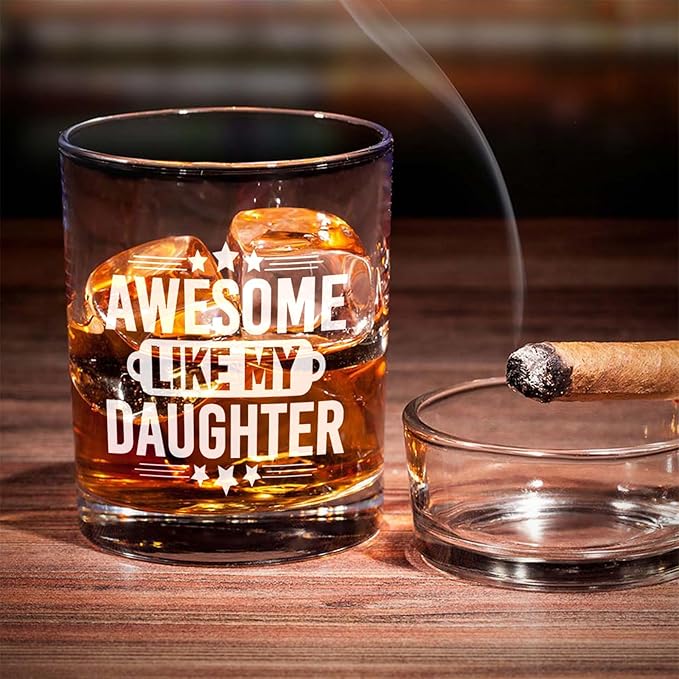 Dad Whisky Glass Birthday Gifts for Dads from Daughter Awesome Like My Daughter 11Oz Whisky Glass Christmas Fathers Day Present Idea for Dad Who Wants Nothing Drinking Wine Cup for Father