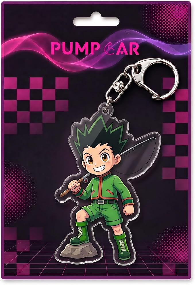 PumpCar Acrylic Keychain Double-Sided Charm Key Ring with Metal Clip Backpack Charm Bag and Car Key Accessory Collectible