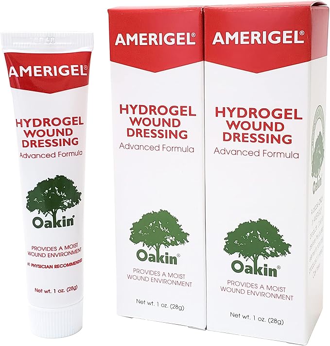 AMERIGEL Hydrogel Wound Dressing (1 oz.) Two Pack - Provides Moisture-Rich Healing Environment for Dry Wounds