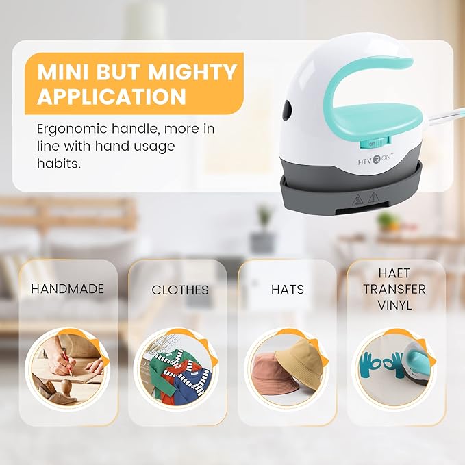 HTVRONT Heat Press Mini Heat Press Machine, Small Heat Press Portable Iron Press Machine for T Shirts, Hats, Heating Transfer Projects (Yellow)