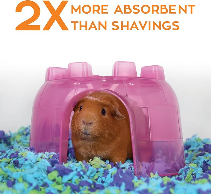 Carefresh Sea Glass Natural Paper Small Pet Bedding, Odor Control 50L | 2X more absorbent, 99% dust free, odor control, Biodegradable and compostable, For hamsters, rabbits and guinea pigs