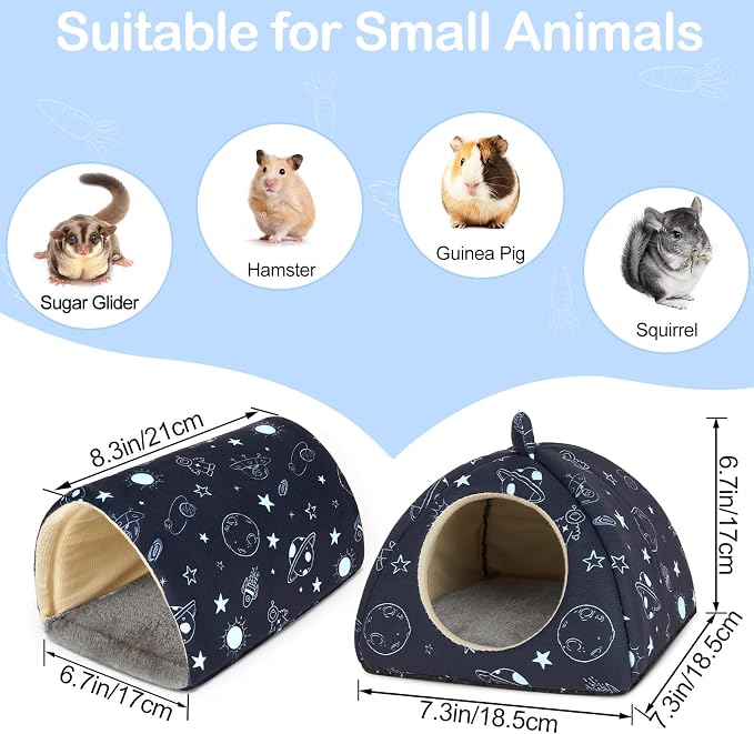 Bienbee Guinea Pig Hideout, 2 Piece Washable Set for Small Animals Small | Guinea Pig Bed With Soft Plush, Resilient Padding, and Easy Machine Washing for Resting Hiding and Tunnel Playing
