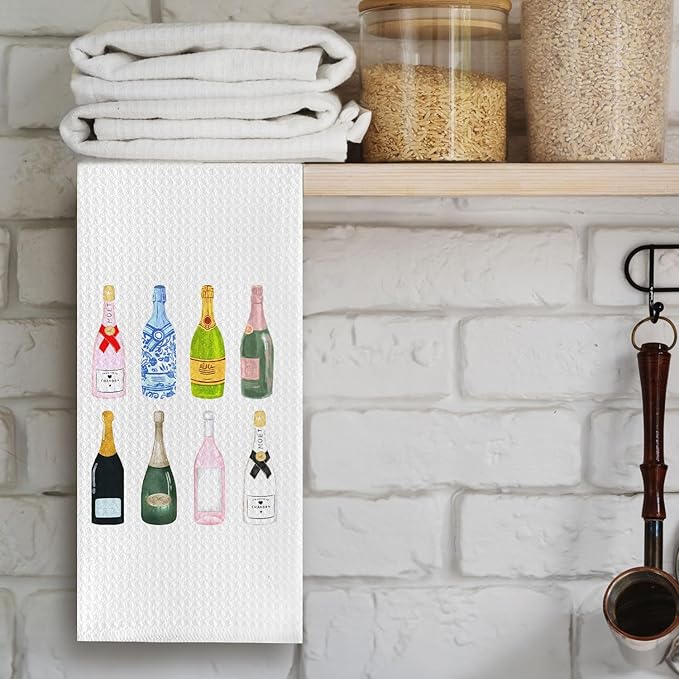 Hostess Gifts,Bar Cart Decor,Champagne Lovers Gifts for Women Kitchen Towels,Bar Cart AccessoriesTowels for Kitchen Bathroom Decor 16 X 24