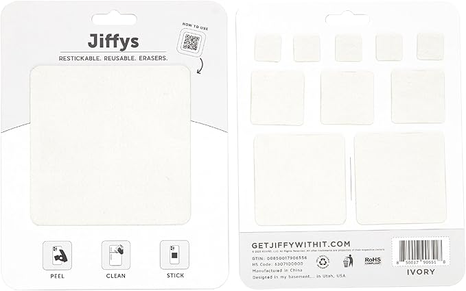Restickable Cleaning Pads – Reusable, Washable, Multi-Surface Cleaner for Home & Kitchen, Ivory