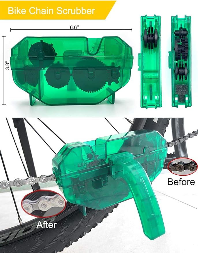 Bike Cleaner kit,Perfect kit to Clean/Protect/Lube Bicycle,with Chain Scrubber,Cleaning Brush Tool