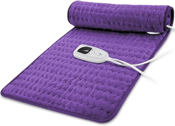 33"X17" Electric Heating pad with 6 Heat Settings, Auto Shut Off, Dry Electric Heating for Back Neck Knee Arms Legs Shoulder Heat Pads for Christmas Birthday Father's Day Mother's Day (Dark Purple)