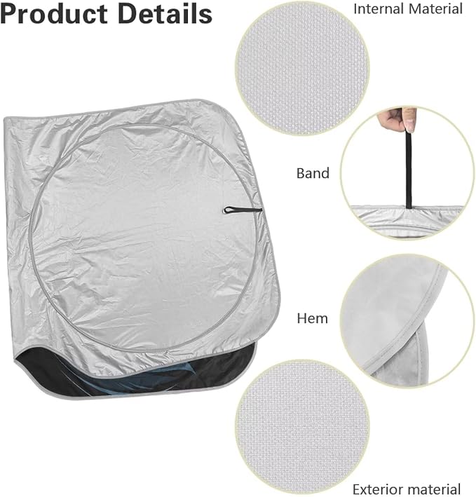Cute Big Eyes Front Window Sunshades 66.5x34.4inches Front Windshield Sun Visor Protector Car Accessories Blocking Harmful UV Rays & Heat
