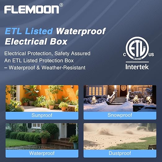 Flemoon [2 Pack] IP55 Small Outdoor Electrical Box Waterproof (Inner 5.9 x 3.2 x 1.8inch), Extension Cord Cover with Detachable Awning Covers for Plug, Outlet, Holiday Lights, Red