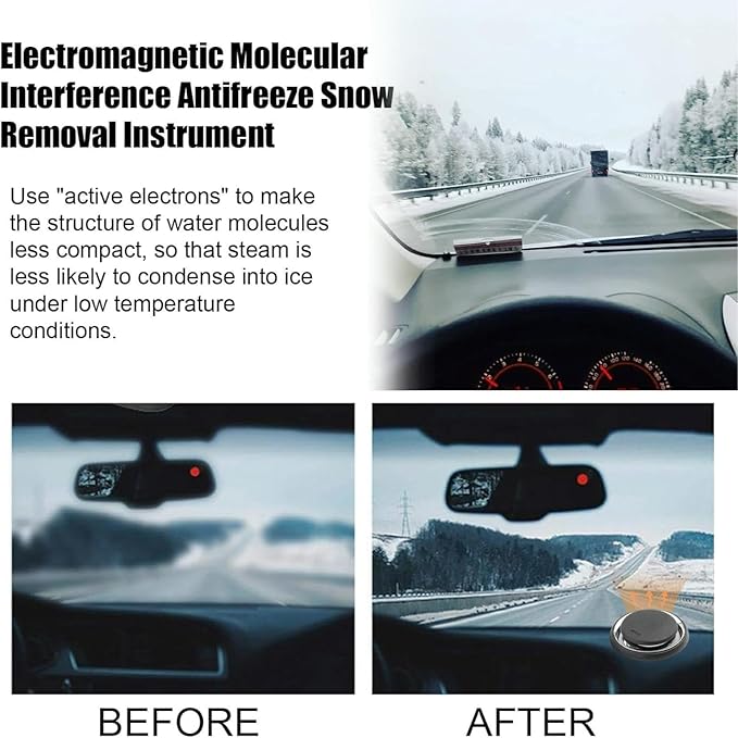 2 Pcs Antifreeze Device, 2026 New Anti-Freeze Electromagnetic Car Snow Removal Device, Electromagnetic Snow Removal, Anti-Freeze Windshield Defroster & Ice Melter for All Cars