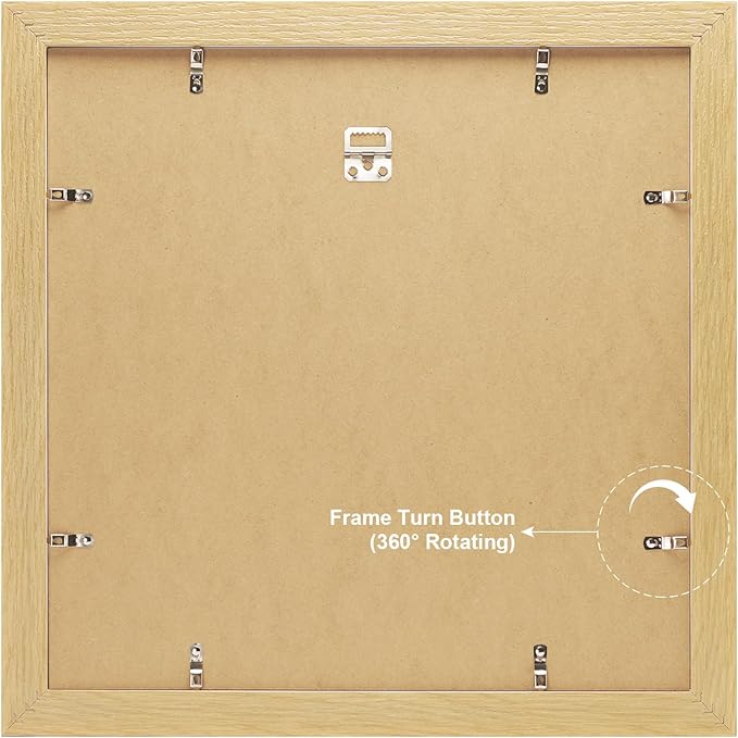 17x17 Picture Frame Display 9 opening 4X6 Picture Frame Collage,Multi Photo Frame with Mat,Plexiglass,Wall Mount Decor,Natural Wood Grain