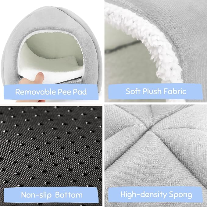 Guinea Pig Hideout & Tunnel Set, Soft Plush Washable Pet Bed | Ideal for Resting, Hiding & Exercising, Fits Guinea Pigs Dwarf Rabbits Ferrets Small Animals, Easy to Clean
