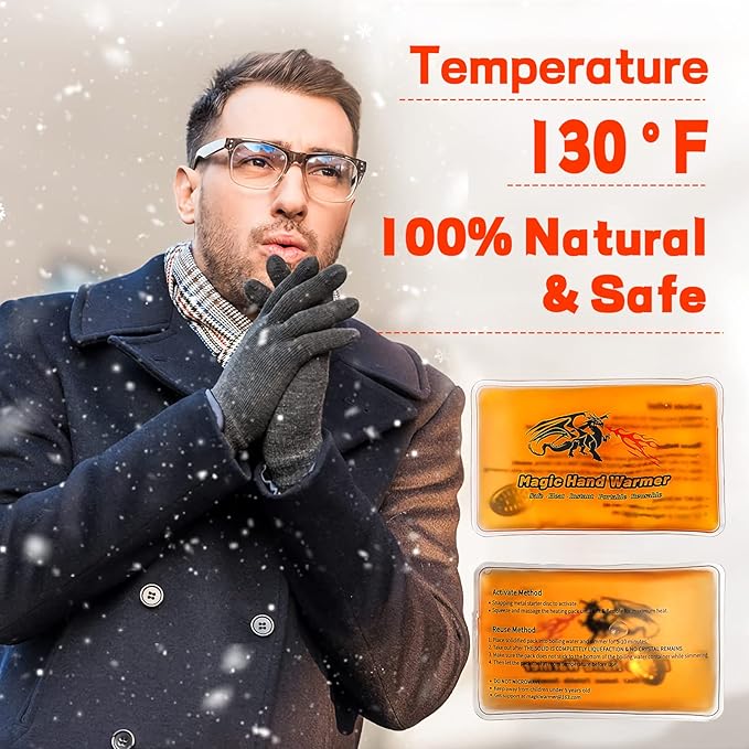 8 Pack Magic Hand Warmers, Reusable Snap Heat Packs, Reusable Pocket Hand Warmers, Portable handwarmers Used for Outdoor, Indoor, Working, Studying, Camping, Warm Gifts for Adults or Kids