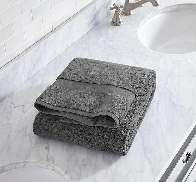 Delara 100% Organic Cotton Towels 650 GSM Plush Feather Touch Quick Dry Bath Towel, Pack of 8 GOTS Certified, Oeko-Tex Green Certified, Organic Cotton Bath Towel, 30"X58"