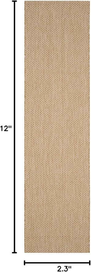 SAFAVIEH Washable Rug Outdoor Courtyard Collection - 2'3" x 12' Runner, Natural & Cream, Non-Shedding & Easy Cleaning, Ideal for Patio, Entryway, Mudroom, Hallway, Kitchen (CY8521-03012)