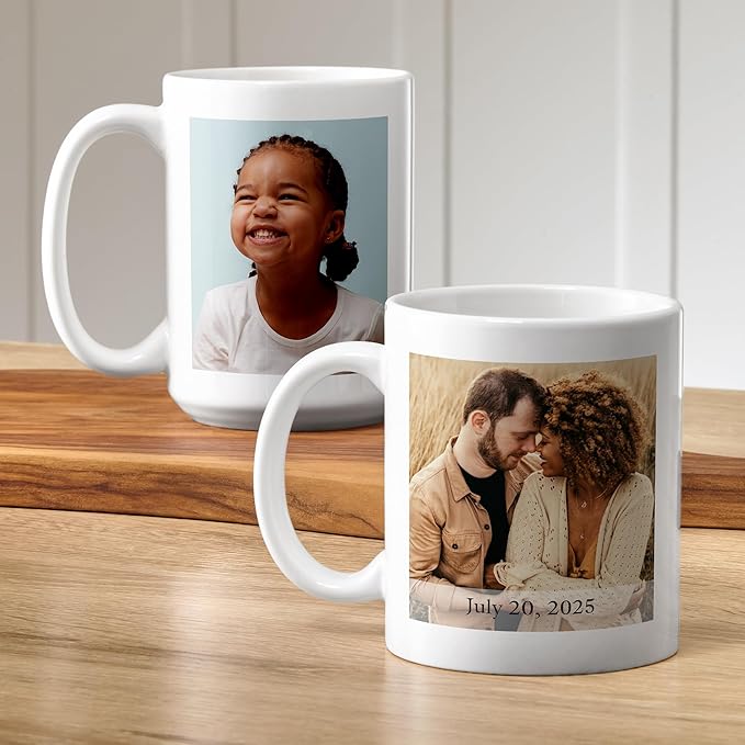 Let's Make Memories Personalized Photo Mug - Custom Coffee Mug - Your Photo - For Any Occasion - Birthday - For Him - For Her - For Friend - Couples -15oz- White Handle