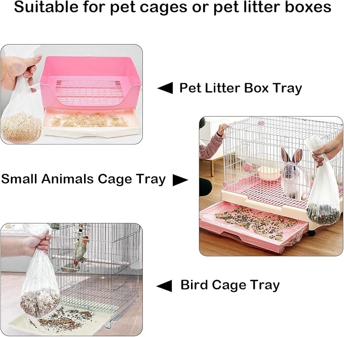50 Pcs Disposable Rabbit Cage Liner Litter Box Liners Pet Tray Film Bags | Quick Cleanup Leak-Proof Small Animal Toilet Plastic Film Cover for Guinea Pig Bunny Bird Chinchilla