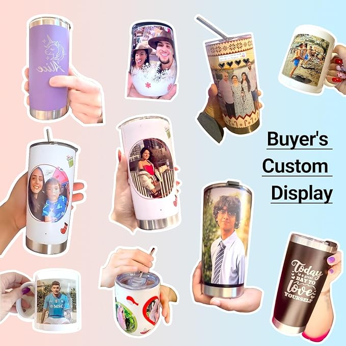 Personalized Tumbler with Picture Text Name Logo, 30oz Stainless Steel Custom Coffee Mug cup with Lid Straw, Christmas Anniversary Wedding Birthday Thank You Gifts for Women Men Kids