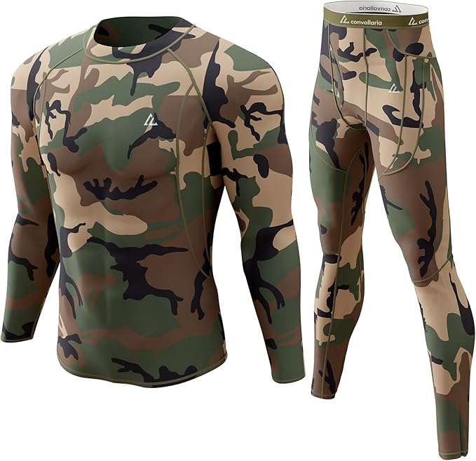 CL convallaria Thermal Underwear Long Johns Set Mens Winter Gift Hunting Gear Sport Base Layer Bottom Top