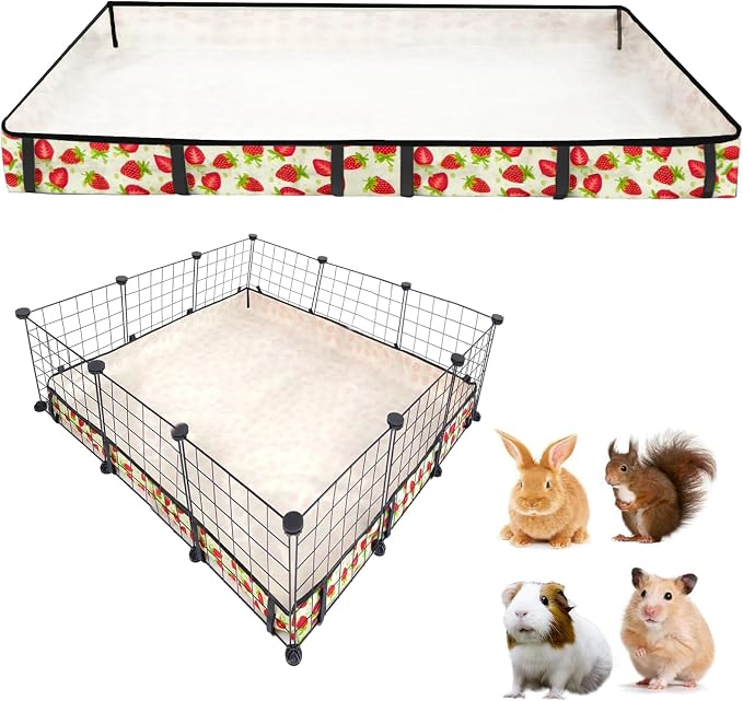 Guinea Pig Cage Liner，Washable Waterproof Oxford Cloth Cage Liners for Small Animals,Hamster Chinchilla Hedgehog Rabbit and Other Small Animals Not Include Cage(42x42 inches)