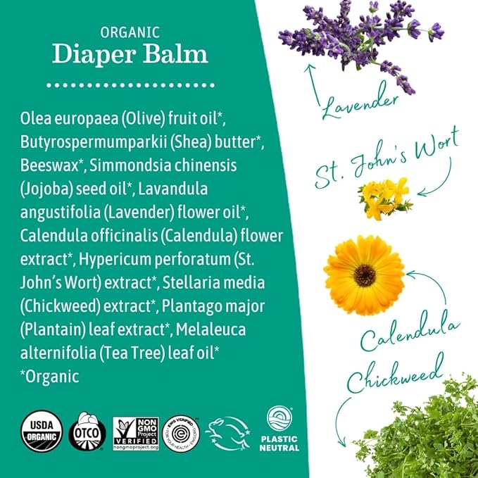 Earth Mama Organic Economy Size Diaper Balm | Diaper Cream for Baby | EWG Verified, Petroleum & Artificial Fragrance-Free with Calendula for Sensitive Skin, 4-Fluid Ounce