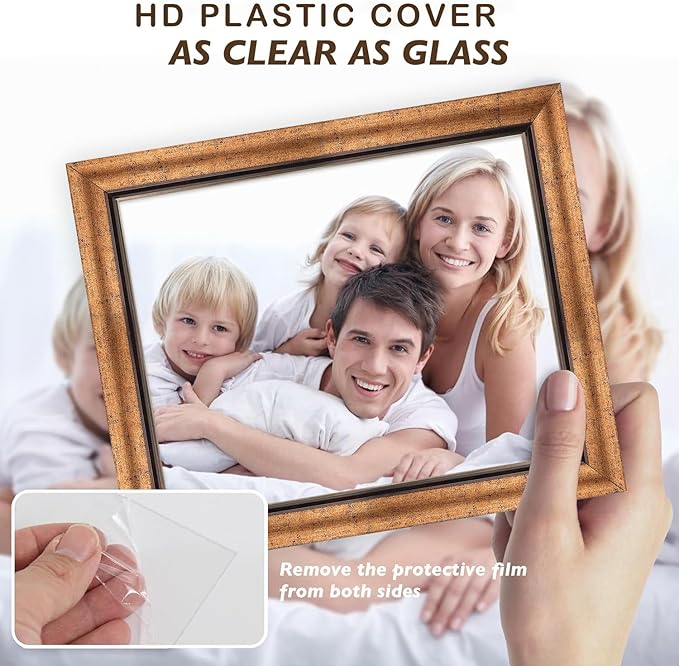 XUANLUO 5x7 Picture Frames Set of 4 Rustic Retro Photo Frame with HD Plastic Cover for Wall Mount and Tabletop Display Family Friends Wedding Gift
