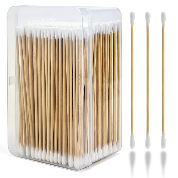 PINGMIC 400 (800 Tips) 6-Inch Gun Cleaning Swabs with Storage Box - Lint-Free Cotton Swabs for Gun Cleaning, Makeup & Electronics