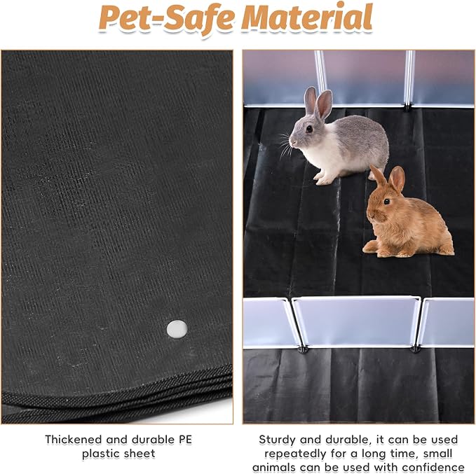 PINVNBY 59"x59" Thickening Waterproof Pet Playpen Mat, Guinea Pig Cage Liner Washable Tarp Bottom Reusable Base for Rabbits, Bunny, Ferrets and Other Small Animals, 1 PCS