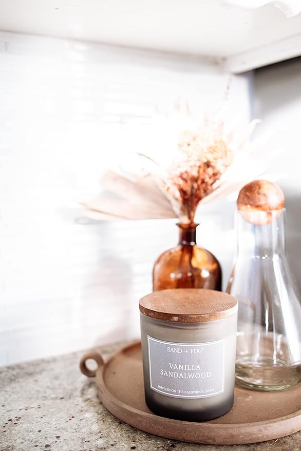 Sand + Fog Scented Candles - Orange & Clove - Additional Scents and Sizes - 3 Wicks 100% Cotton Lead-Free - Luxury Air Freshening Jar Candles - Perfect Home Decor - 21 oz
