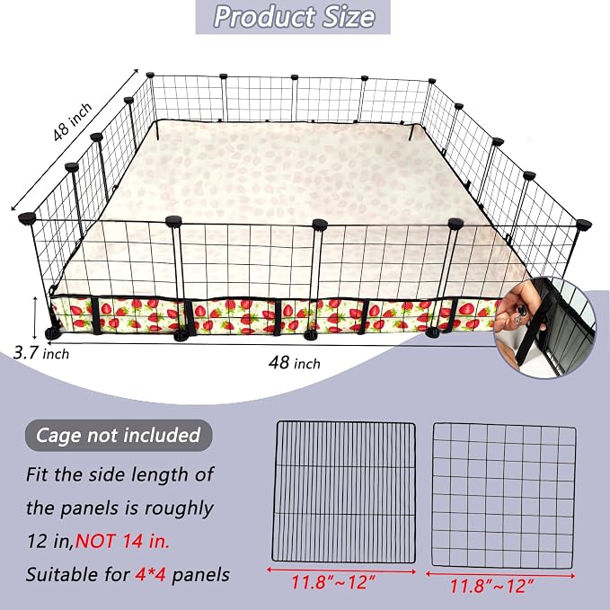 Guinea Pig Cage Liner，Washable Waterproof Oxford Cloth Cage Liners for Small Animals,Hamster Chinchilla Hedgehog Rabbit and Other Small Animals Not Include Cage(48x48 inches)