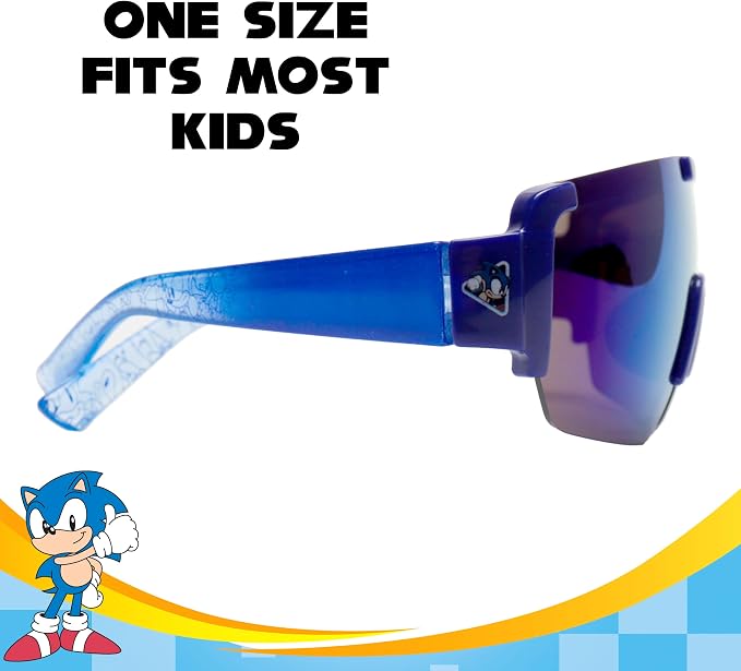 ARKAID Sonic the Hedgehog Boys Sunglasses | 100% UV Protection | Official Sega Sonic the Hedgehog Boys Sunglasses | Impact Resistant | Gift Idea | Fits Most Kids