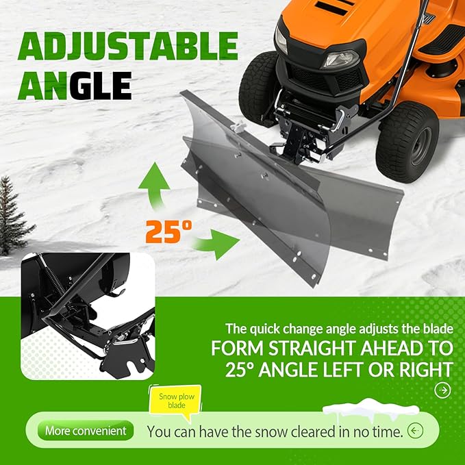 Wutist 46" Black Snow Blade Plows Attachment Compatible with Columbia, Troy-Bilt, Remington, Yard-Man and Yard Machines Heavy Duty Steel